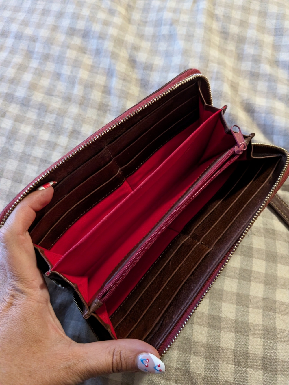 Dooney & Bourke Brown Leather Zip Around Wallet/Wristlet